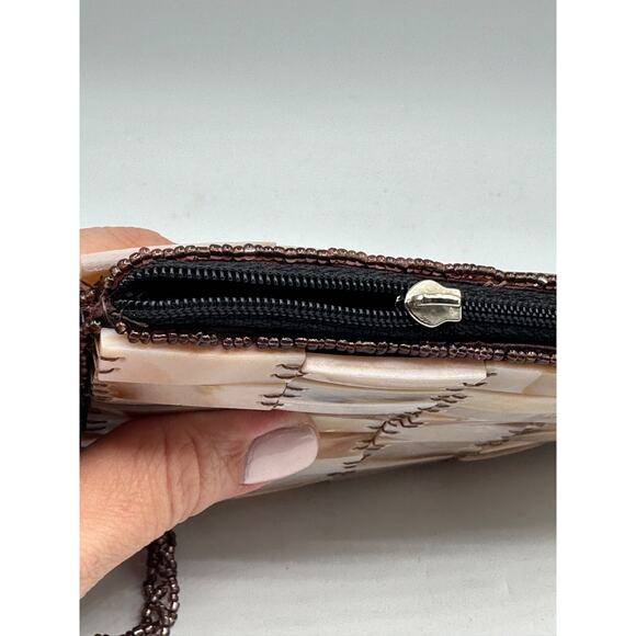 VTG Mother Of Pearl Seashell Clutch Y2K 2000's Mermaid Beach Vacation - Picture 5 of 10